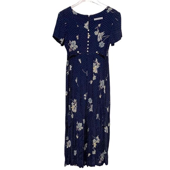 Jonathan Martin Vintage Floral Button Front Midi Dress Size Small - Picture 1 of 6